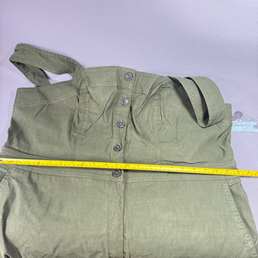 Maeve Anthropologie "The Colette" Green Sleeveless Cropped Wide Leg Jumpsuit - Picture 13 of 16